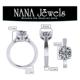 NANA Jewels 2.00ct-3.00ct Simulated Diamond Zirconia Engagement Ring Round Cut Heart & Soul Solitaire Sterling Silver