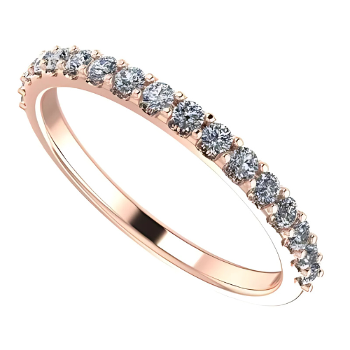 NANA Jewels Wedding Band Cubic Zirconia in 925 Sterling Silver 10K and 14K Gold Half Eternity Stackable Anniversary Ring Size 4-12