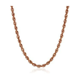 Sterling Silver Loose Rope Chain-Made In Italy, White, Yellow Or Rose Gold Plated