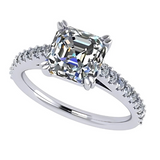 Nana Jewels Asscher Cut Cathedral Solitaire Engagement Ring 7Mm (2Ct) Pure Brilliance Zirconia - Sterling Silver, 10K Or 14K Gold