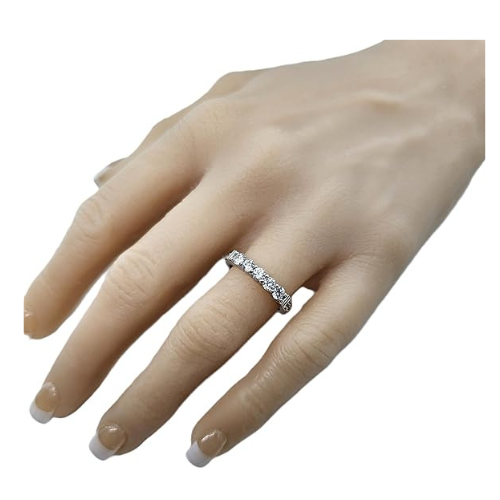 NANA Jewels Simulated Diamond Anniversary ring/wedding band-Shared Prong 5 Stone-1carat twt- Sterling Silver/10K/14k