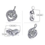 Central Diamond Center Swirl Dancing Gemstone Necklace for Women in Solid 925 Sterling Silver w/Pure Brilliance Zirconia CZ
