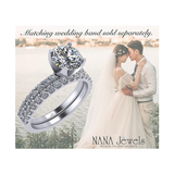 NANA Jewels 1.00ct to 4.00ct Simulated Diamond Engagement Ring Round Solitaire Sterling Silver 10k-14k