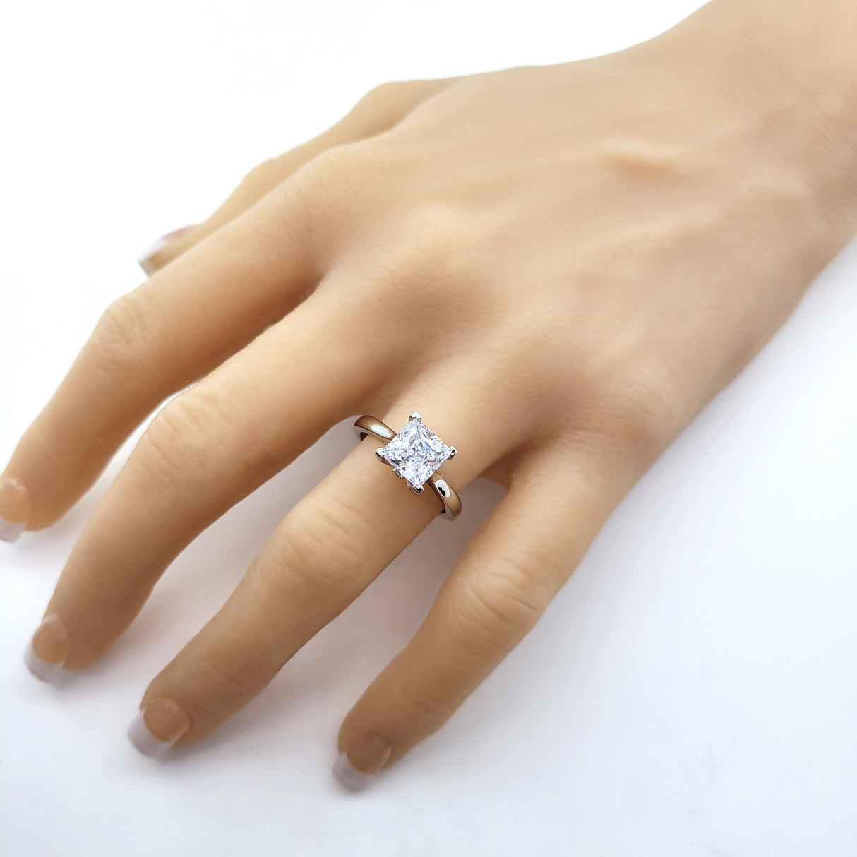 NANA Jewels 1 to4ct Simulated Diamond Engagement ring Princess Solitaire Lucita Cz & Silver