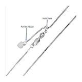 Central Diamond Center Adjustable Box Chain - Made in Italy