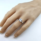 NANA Jewels 1to4ct Simulated Diamond Engagement ring Cushion Solitaire Lucita Cz & Silver