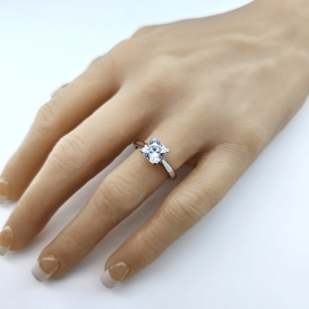 NANA Jewels 1.00-4.00ct Lucita Cushion & Princess Cut Solitaire Wedding Engagement Ring Series, 10K Gold w/Cubic Zirconia Simulated Diamond(B)