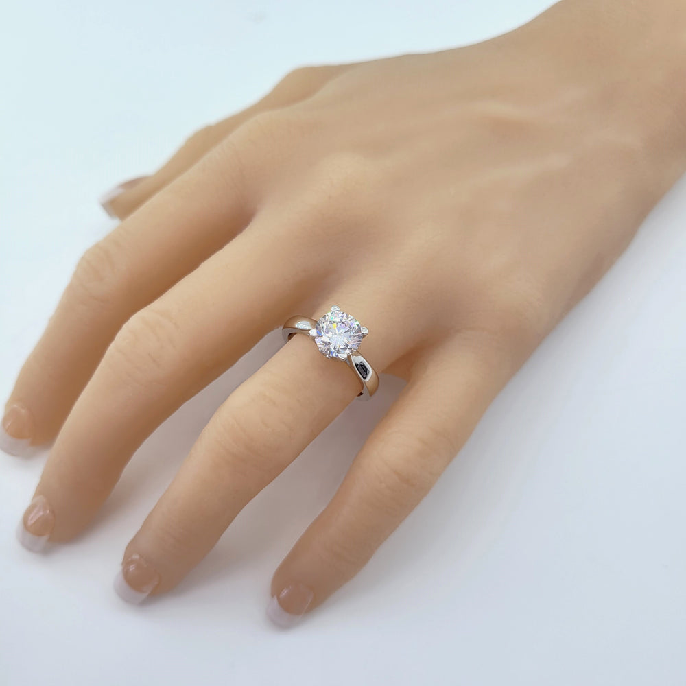 NANA Jewels 1.00-4.00ct Lucita Round Cut Solitaire Wedding Engagement Ring Series, 10K Gold w/Cubic Zirconia Simulated Diamond(A)