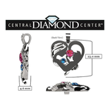 Central Diamond Center Mom & Me Birthstone Heart Necklace, Sterling Silver with Simulated Birthstones & Pure Brilliance Zirconia