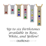 Central Diamond Center Princess Mothers Pendant Necklace w/ Pure Brilliance Zirconia Accent CZs Sterling Silver, 10K or 14K Gold