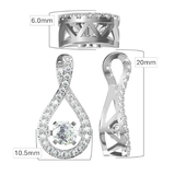 Twisted Pear Dancing Gemstone Necklace in 925 Sterling Silver w/ Pure Brilliance Zirconia CZ