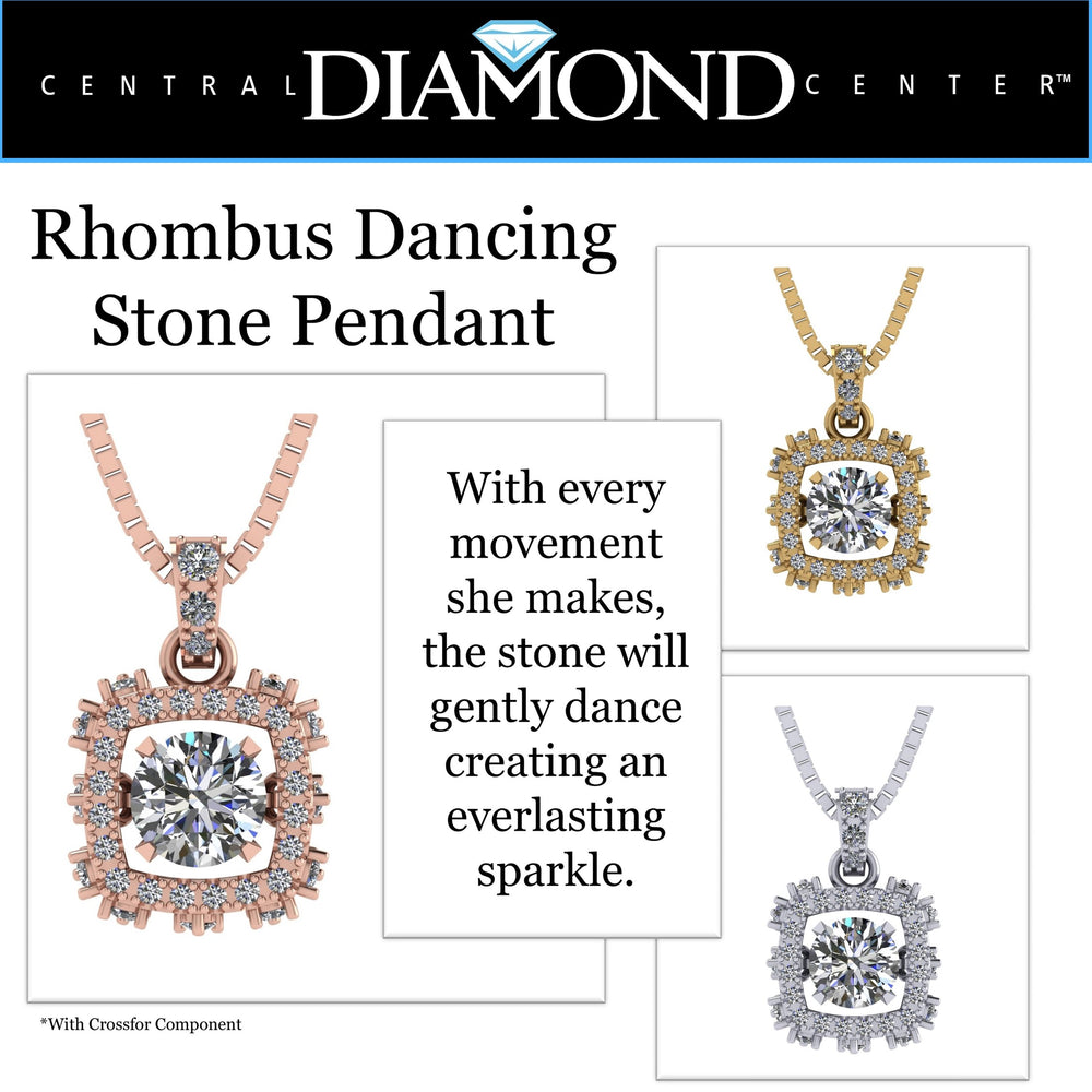 925 Silver Pure Brilliance CZ rhombus pendant.