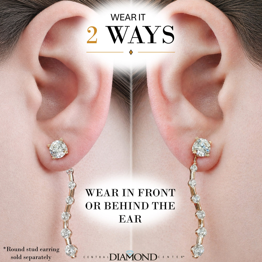 Earring Jacket for Stud Earrings in Solid 925 Sterling Silver made with Pure Brilliance Zirconia CZ