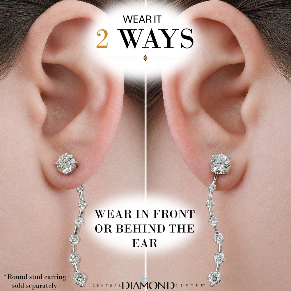 Earring Jacket for Stud Earrings in Solid 925 Sterling Silver made with Pure Brilliance Zirconia CZ
