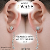 Earring Jacket for Stud Earrings in Solid 925 Sterling Silver made with Pure Brilliance Zirconia CZ