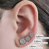 Diamond Stud Earrings CVD Lab Grown Diamonds solid 14K post & Silver basket, 7 or 9 Stone Cluster