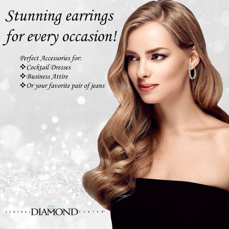 Pure Brilliance Zirconia simulated diamond hoops.