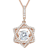 Star of David Dancing Gemstone Necklace in 925 Sterling Silver w/ Pure Brilliance Zirconia CZ