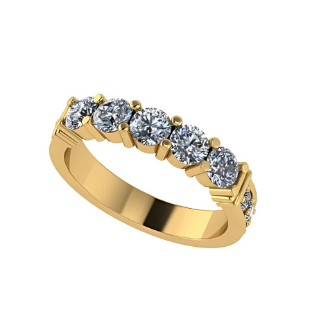 NANA Jewels Simulated Diamond Anniversary ring/wedding band-Shared Prong 5 Stone-1carat twt- Sterling Silver/10K/14k