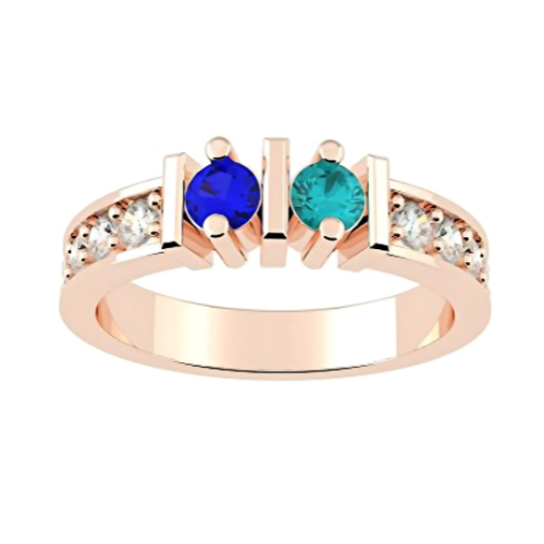 Sterling Silver straight bar couples ring.