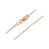 Central Diamond Center Sterling Silver Box Chain, Made in Italy, White, Yellow, or Rose Gold Plated