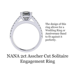 Nana Jewels Asscher Cut Cathedral Solitaire Engagement Ring 7Mm (2Ct) Pure Brilliance Zirconia - Sterling Silver, 10K Or 14K Gold