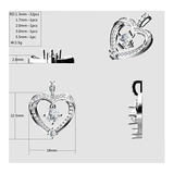 Central Diamond Center Couples 2 Stone Heart Pendant w/ Simulated Birthstones, Includes 0.8mm 22" Adj. Box Chain