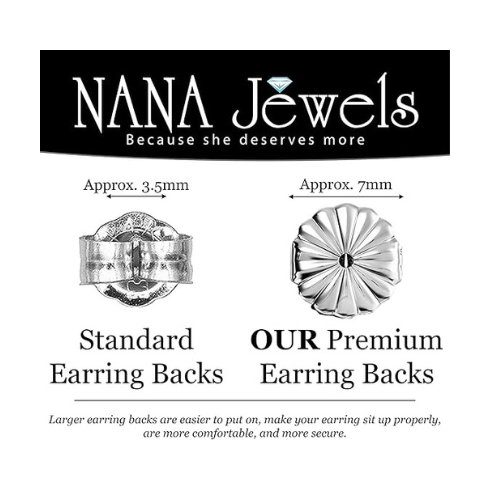 Extra-Large Hypoallergenic Earring Backs-7mm-8.2mm(3 Pairs)-Secure & Comfortable Replacement for Earrings