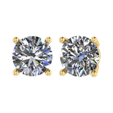 2 Carat Total Weight Moissanite Stud Earrings 14k Gold Post-Matching Solitaire Pendant in Sterling Silver