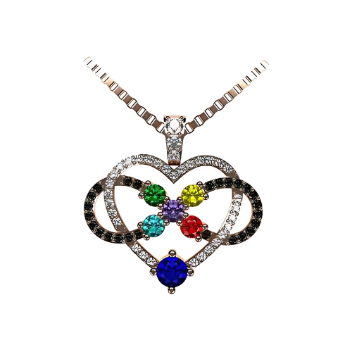 10K Gold Infinity Love Birthstone Necklace for mom.