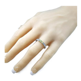 Central Diamond Center Shared Prong w/ Sides Couple 2 Stone Ring w/ Simulated Birthstones in Silver, 10K or 14k Gold