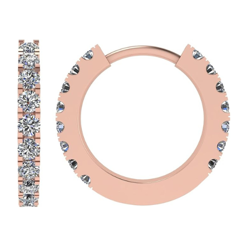 Round Huggie Hoop Earrings Pure Brilliance Zirconia in Solid 925 Sterling Silver For Women, Men, & Teens