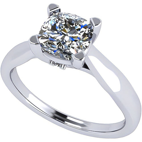 NANA Jewels 1to4ct Simulated Diamond Engagement ring Cushion Solitaire Lucita Cz & Silver