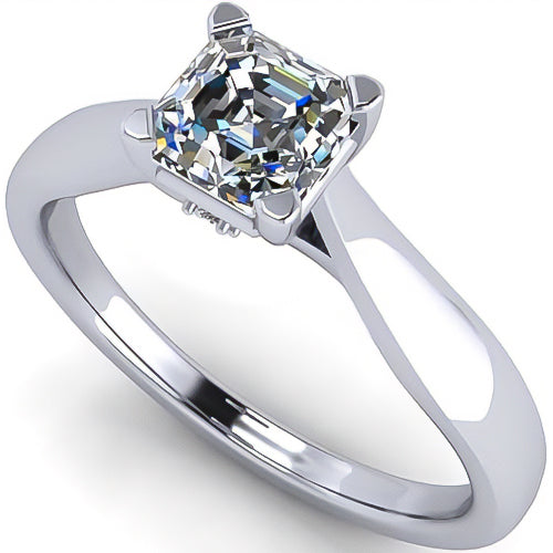 NANA Jewels 1to4ct Simulated Diamond Engagement ring Asscher Solitaire Lucita Cz & Silver