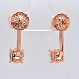 Central Diamond Center Earring Jackets with Cubic Zirconia – Sterling Silver, Adjustable Drop Design – 1.50 CTW (5.25mm & 6.50mm Stones)