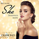 Central Diamond Center Earring Jackets with Cubic Zirconia – Sterling Silver, Adjustable Drop Design – 1.50 CTW (5.25mm & 6.50mm Stones)