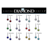 Halo Birthstone Dangle Earrings w/ Pure Brilliance Zirconia Accent Gemstones in Sterling Silver for Women