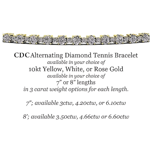 CVD Diamond Tennis Bracelet Lab Created diamond 3ctw to 6.50ctw 10kt Gold