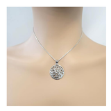 Central Diamond Center Shema Full Prayer Pendant Necklace, Solid .925 Sterling Silver & Gold Plated With A 22" Adjustable Box Chain