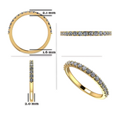 NANA Jewels Wedding Band Cubic Zirconia in 925 Sterling Silver 10K and 14K Gold Half Eternity Stackable Anniversary Ring Size 4-12