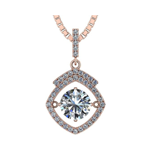 Square Halo Dancing Gemstone Matching Earrings & Necklace 925 Sterling Silver & Pure Brilliance Zirconia