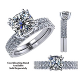 NANA Jewels 1.5-3CT Platinum Plated Sterling Silver Rings CZ Cubic Zirconia Cushion Cut Engagement Rings | 10K 14K Solid Gold