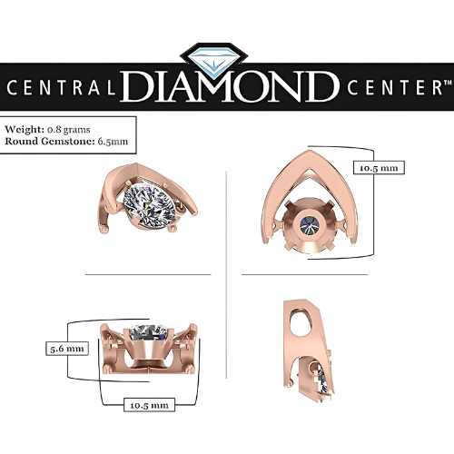 Central Diamond Center Omega Dancing Gemstone Necklace for Women in 925 Sterling Silver & Pure Brilliance Zirconia CZ
