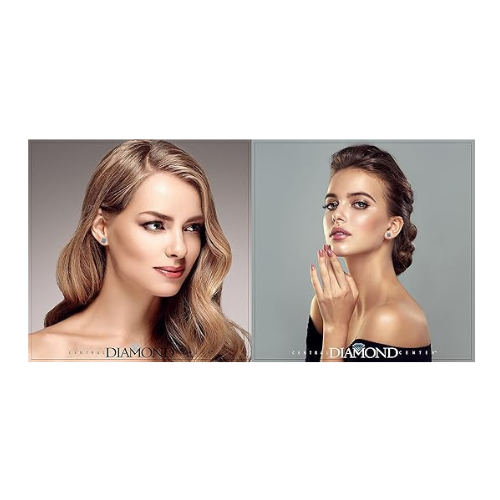 Princess Halo Earrings W/ Pure Brilliance Zirconia In Sterling Silver Mounting, Hypoallergenic