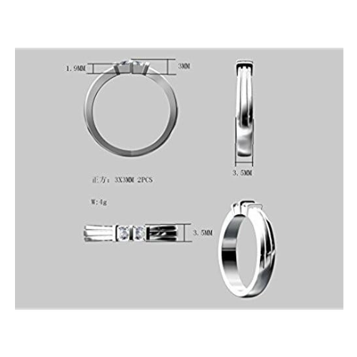 Central Diamond Center Princess Couples 2 Stone Ring w/Simulated Birthstones in Silver, 10K or 14K Gold