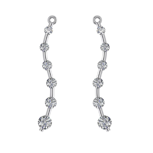 Earring Jacket for Stud Earrings in Solid 925 Sterling Silver made with Pure Brilliance Zirconia CZ