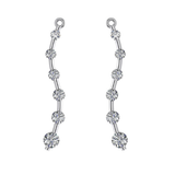 Earring Jacket for Stud Earrings in Solid 925 Sterling Silver made with Pure Brilliance Zirconia CZ