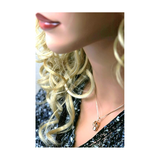 Central Diamond Center Solid 10k or 14K Gold Baby Shoe Charm or Pendant Necklace with Pure Brilliance Zirconia