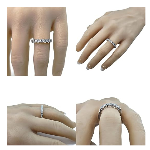 NANA Jewels Simulated Diamond Anniversary ring/wedding band-Shared Prong 5 Stone-1carat twt- Sterling Silver/10K/14k