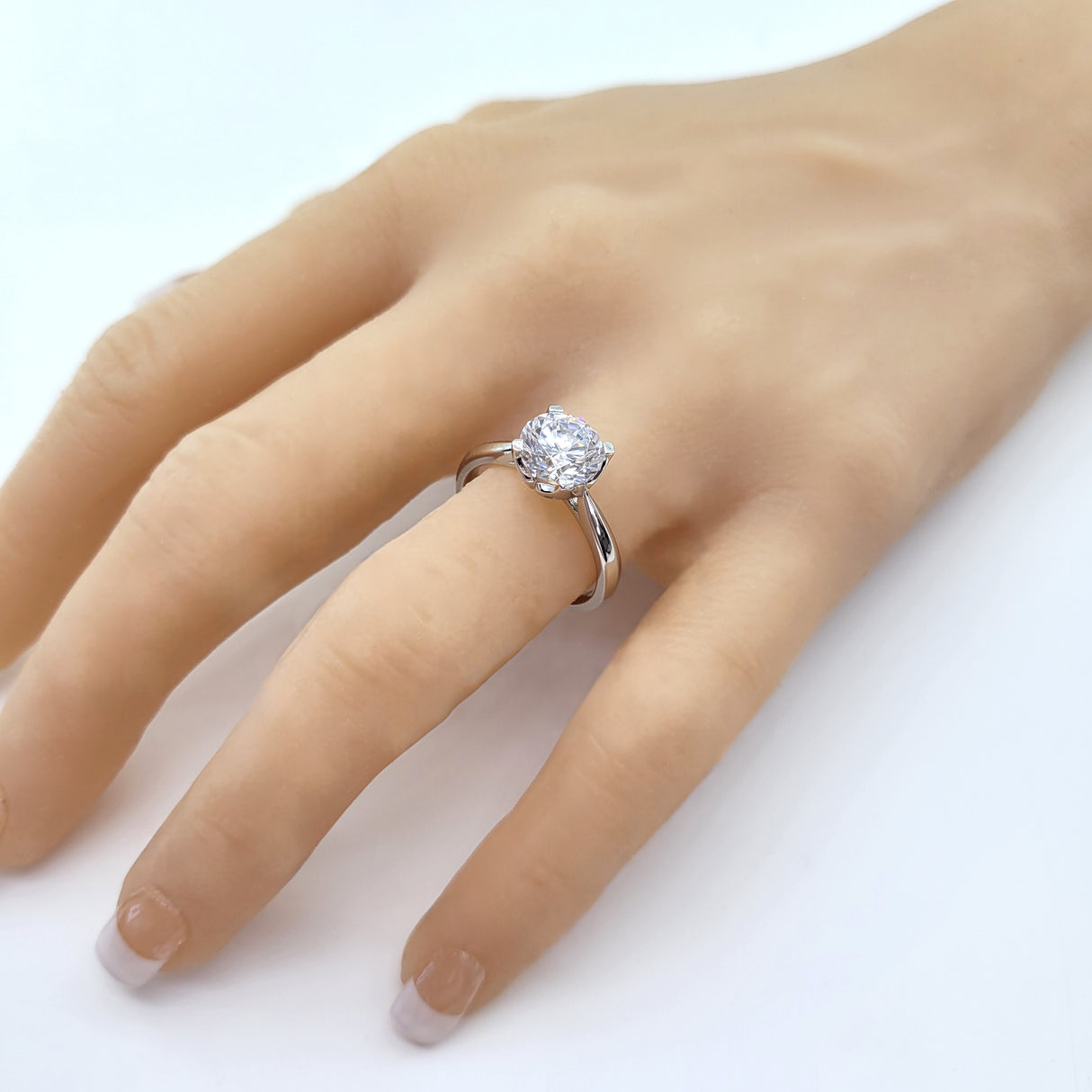 NANA Jewels 2.00ct-3.00ct Simulated Diamond Zirconia Engagement Ring Round Cut Heart & Soul Solitaire Sterling Silver